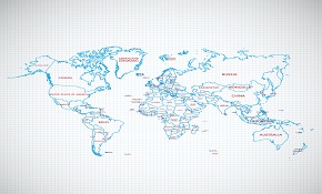Blue world map vector